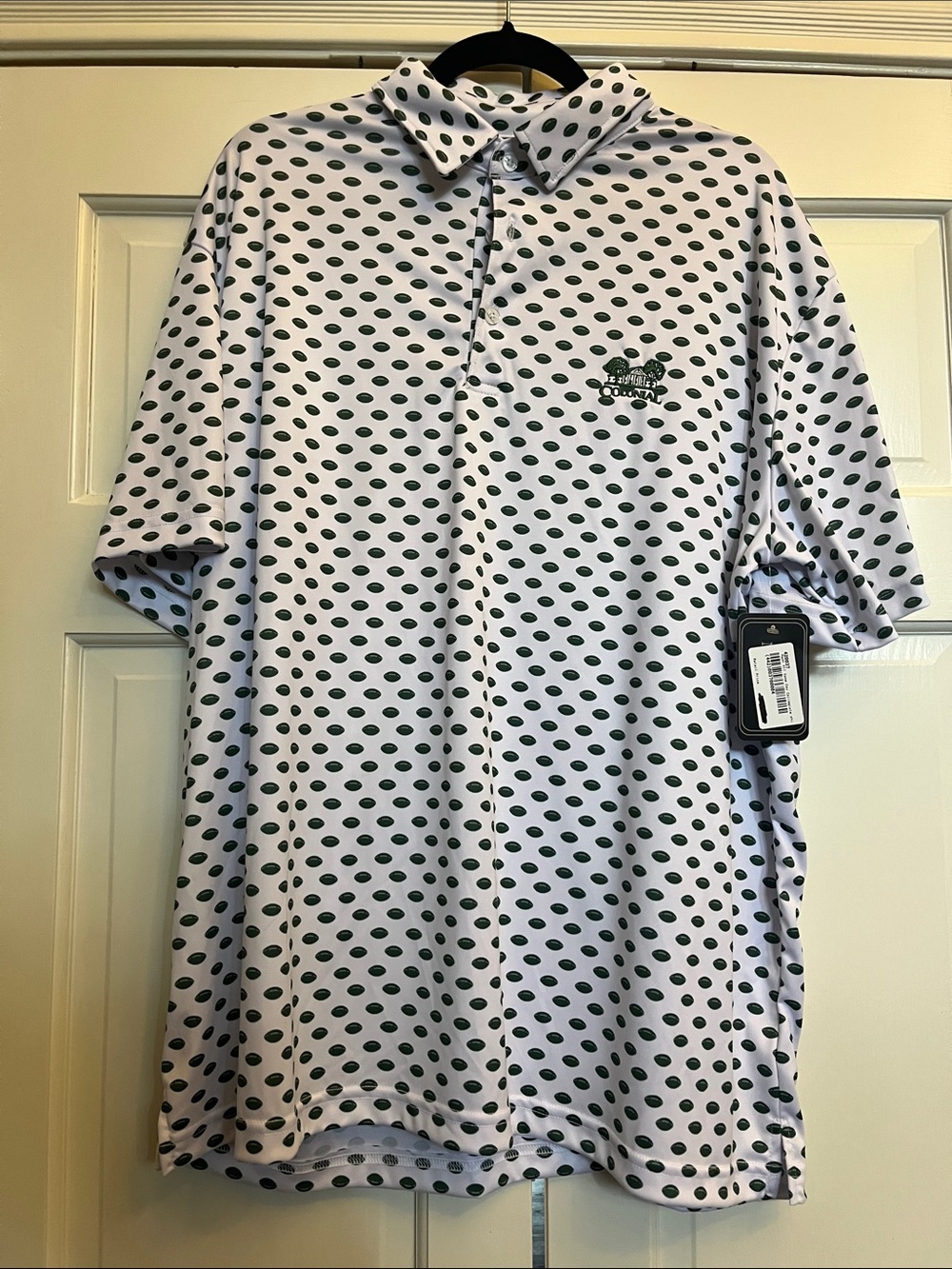 White & Green football Polka Dot Men’s Golf Polo Shirt Colonia